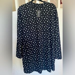 Wednesday's Girl brand, stretch polka dot tunic/mini dress NWT